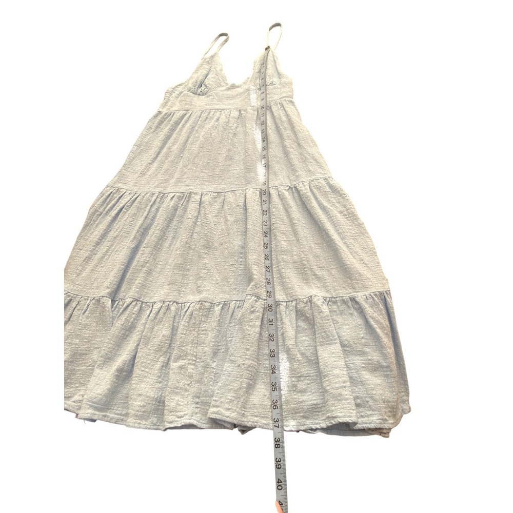 Lulus Dress Pastel Blue Sleeveless Tiered Broomstick Sundress Casual Midi Medium - Picture 12 of 13